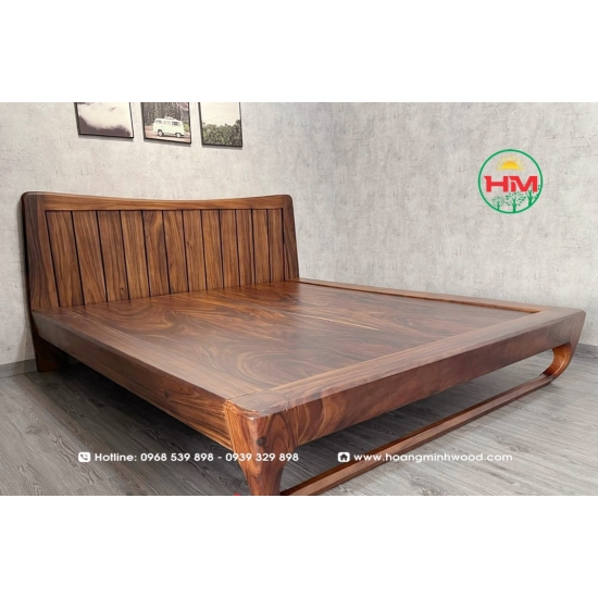 Giường Gỗ Me Tây Cao Cấp 180x86x36Cm